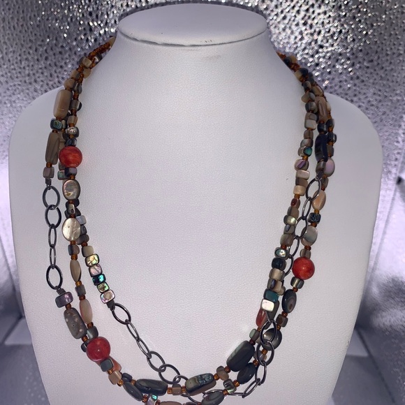 Silpada Vintage Sterling & Coral, Abalone & Shell *FIESTA FUN Necklace - Picture 9 of 14